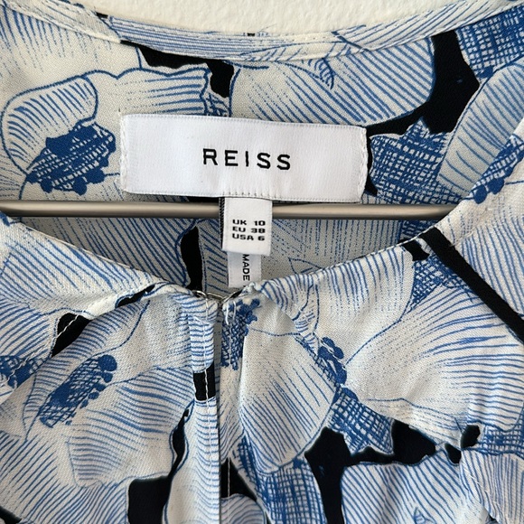 Reiss Long Sleeve Blue Floral Dress - Picture 2 of 3